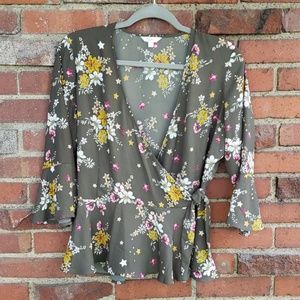 Candies Floral Wrap Top
